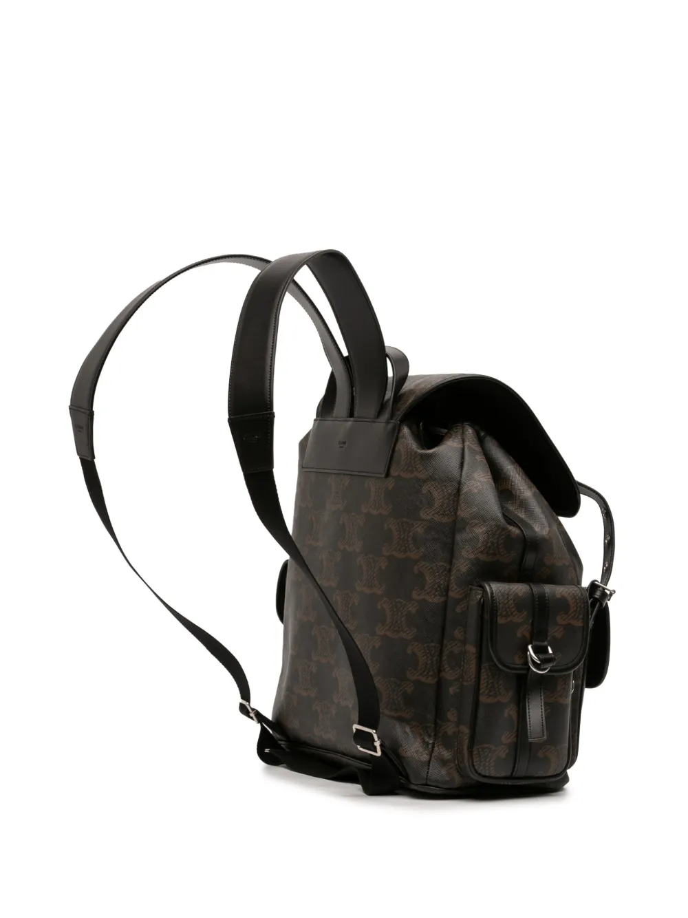  Celine Pre-owned 2022 Medium Triomphe Coated Canvas Backpack - Brown 
