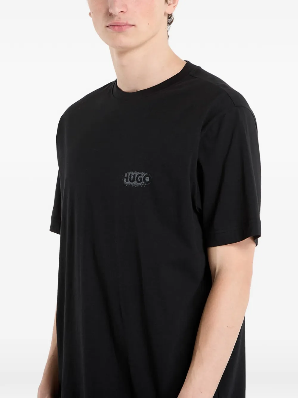 HUGO T-shirt met logoprint Zwart