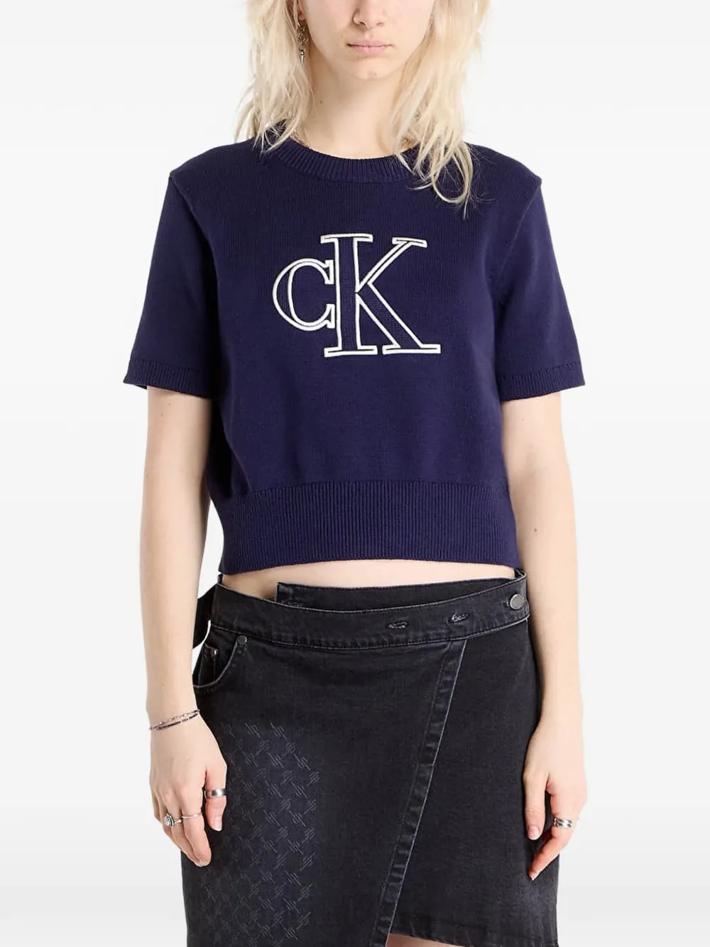 Calvin Klein Jeans logo-print top - Violett