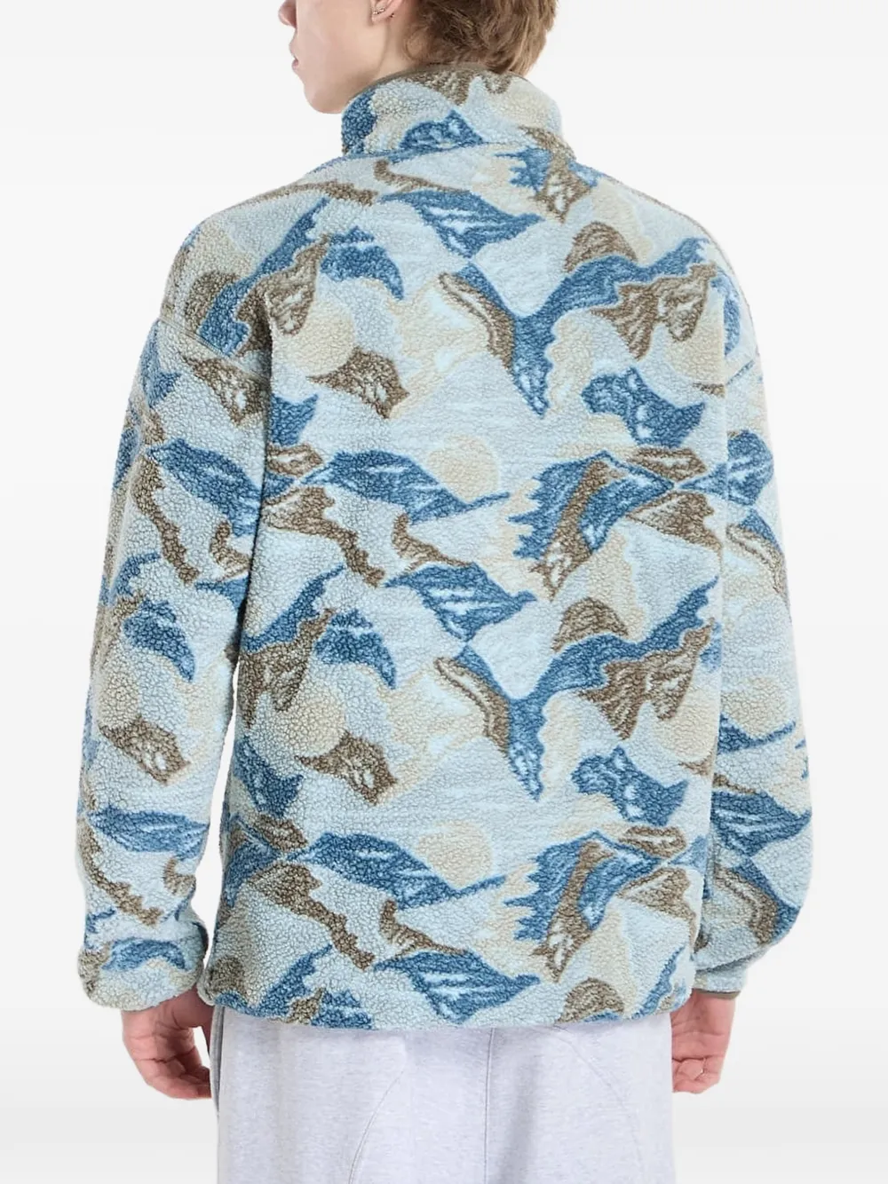  Columbia Patterned Sherpa Sweatshirt - Blue 
