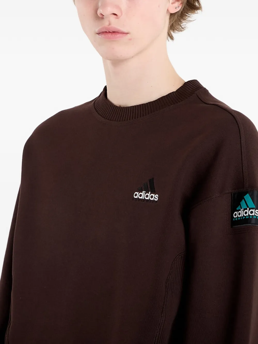  Adidas Crew-neck Sweatshirt - Brown 