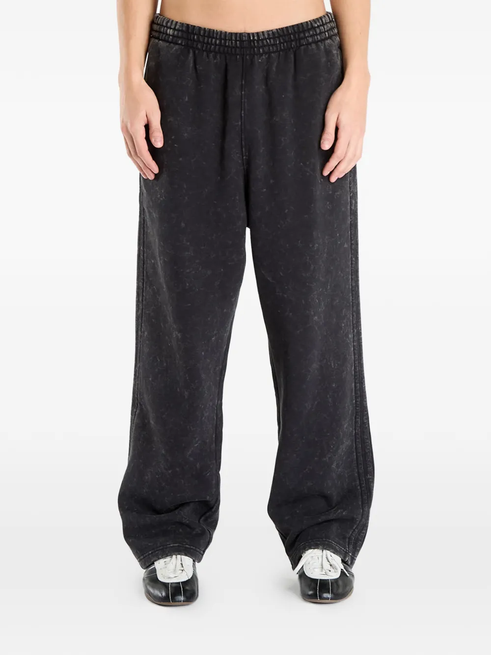 adidas washed-effect sweatpants - Nero