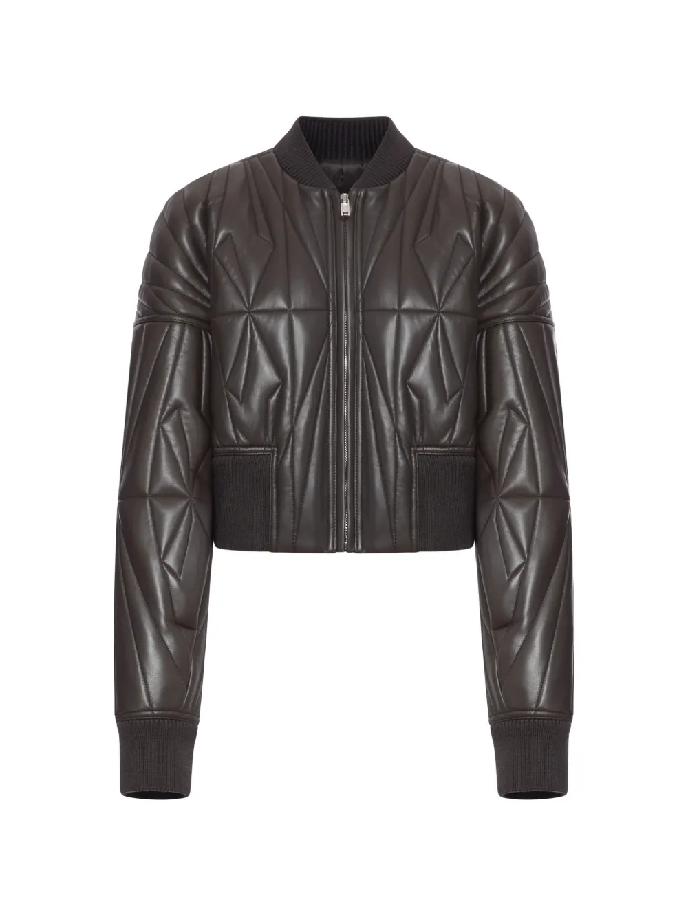 MONCLER x Rick Owens Geocamo Flight Lederjacke - Braun