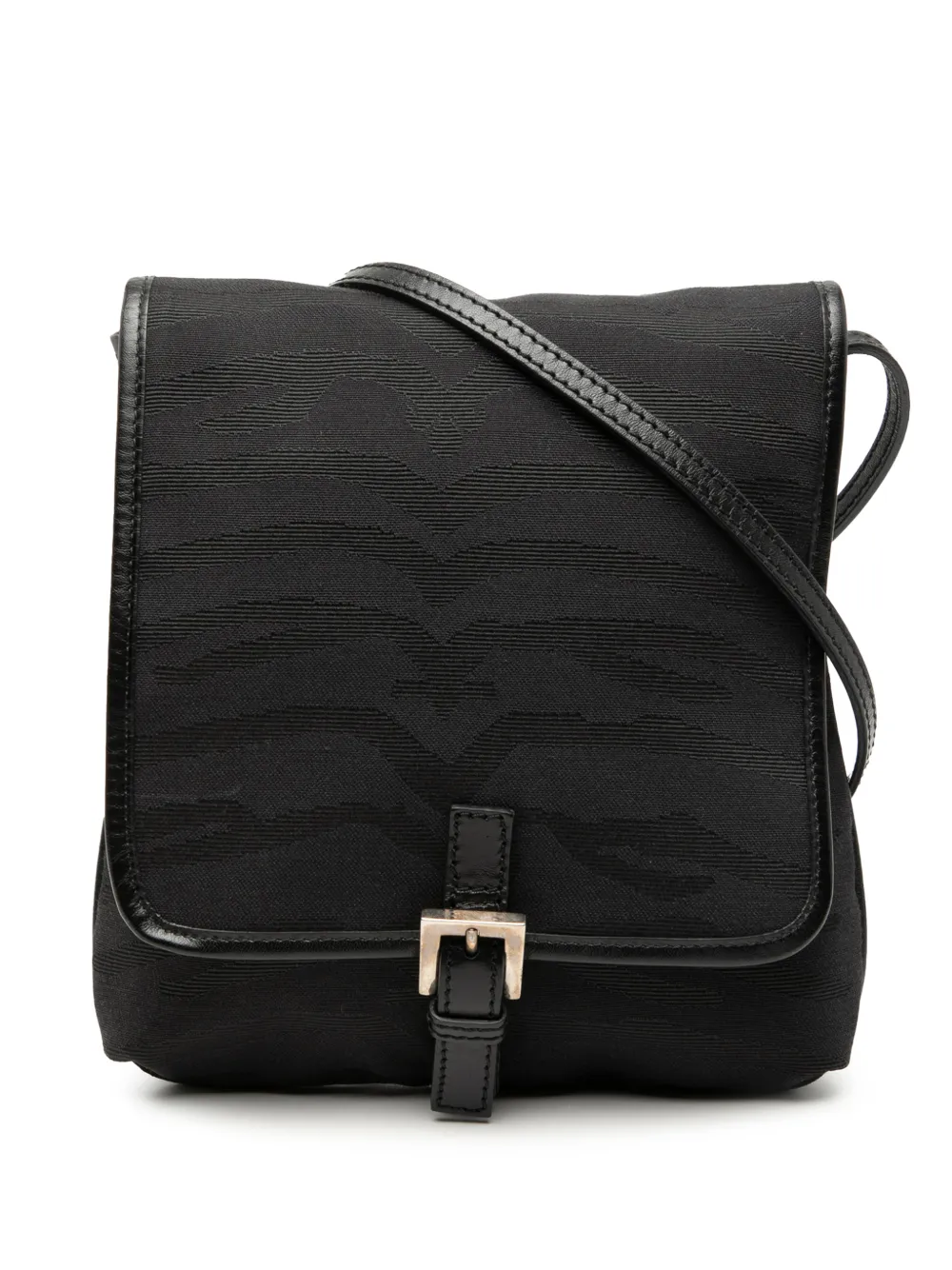 Fendi Pre-Owned 2000-2010 Zebra Printed Canvas crossbody bag - Nero