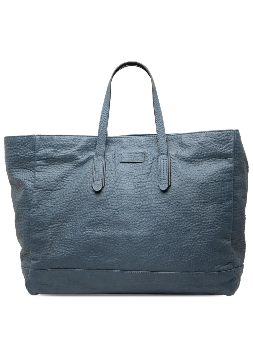 Gucci Pre-Owned 2000-2015 Large Grained Leather tote bag - Blu