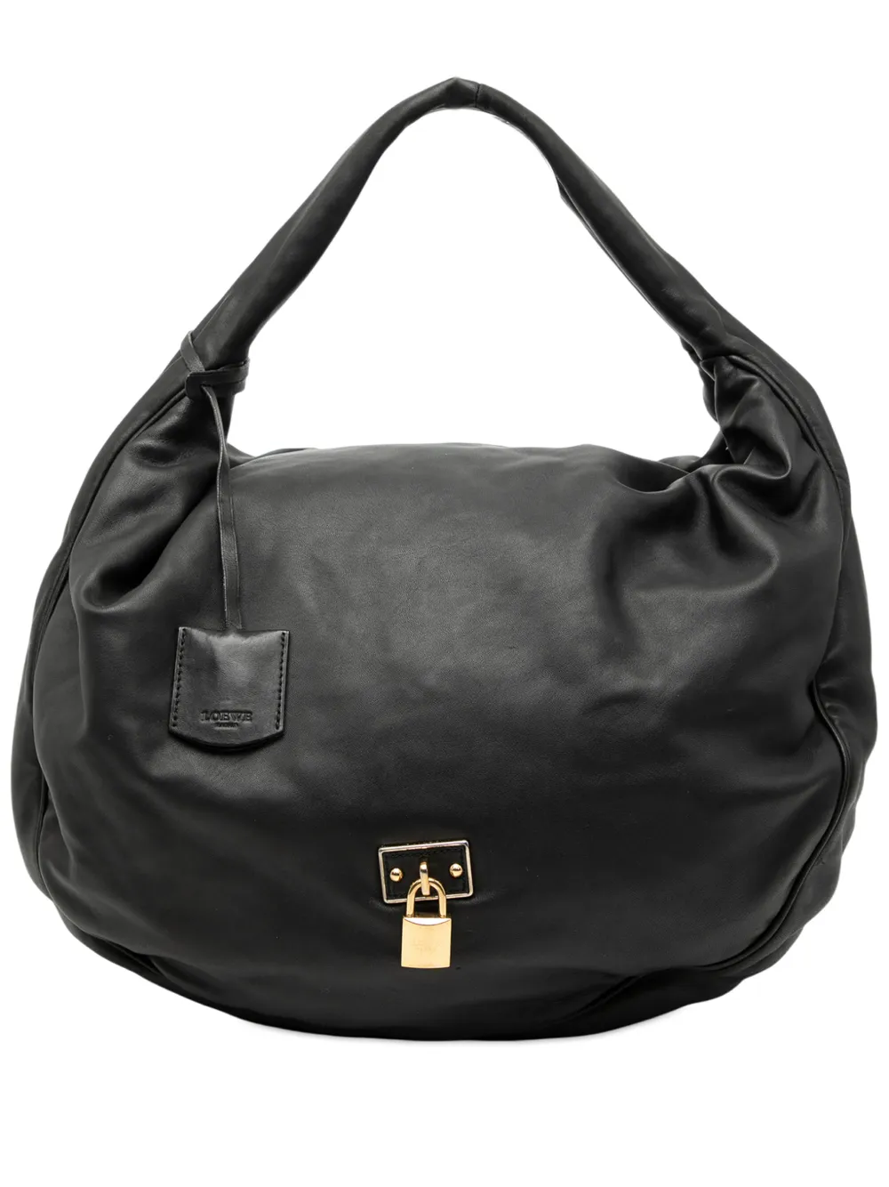 Loewe Pre-Owned 2009 Leather Padlock Calle hobo bag - Nero