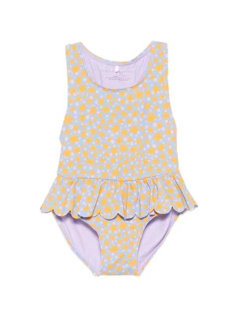 Stella McCartney Kids ruffled star-print swimsuit