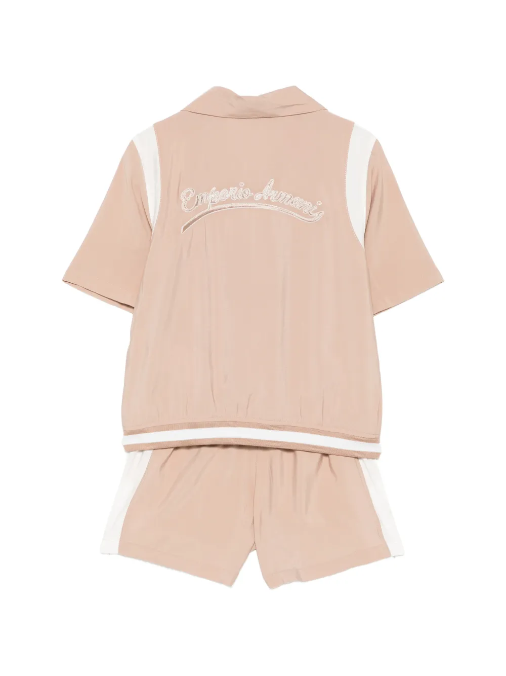 Emporio Armani Kids Shorts met geborduurd logo Beige