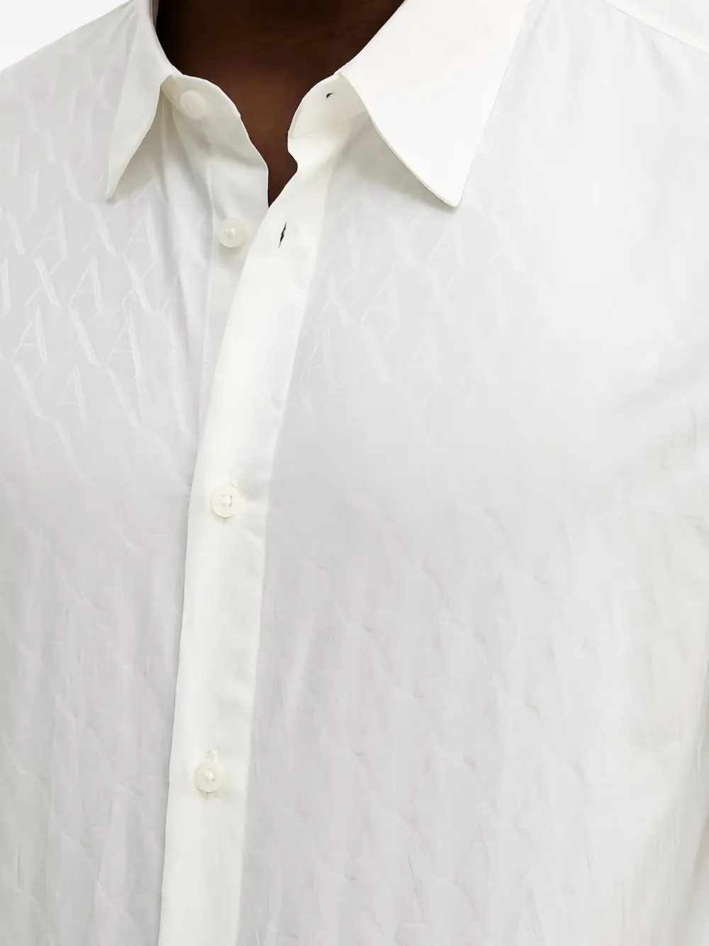 Armani Exchange Overhemd met knopen en patroon Wit