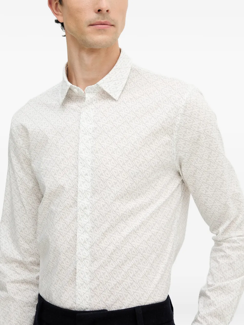 Armani Exchange Overhemd met patroon Wit