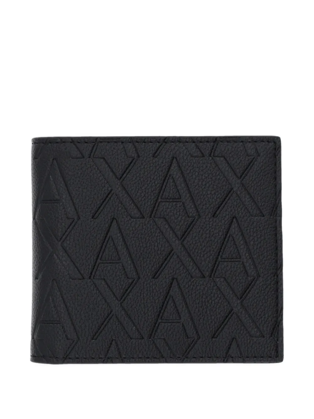 Armani Exchange monogram-embossed bi-fold wallet - Nero