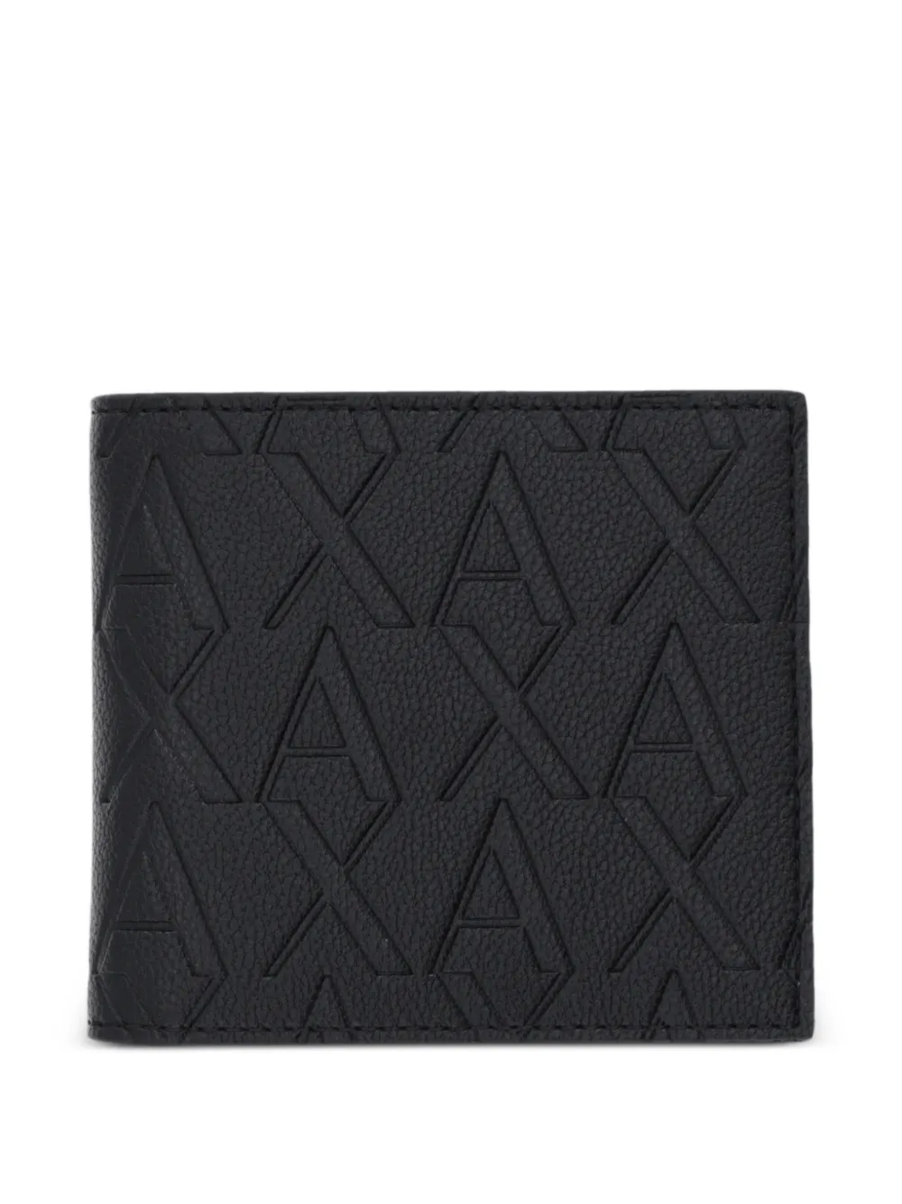 Armani Exchange monogram-embossed bi-fold wallet - Nero