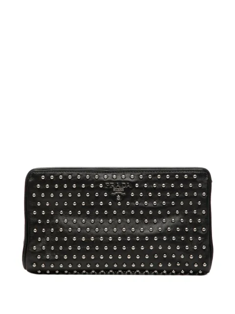 Prada Pre-Owned bolsa de mano de piel con apliques 2000-2025