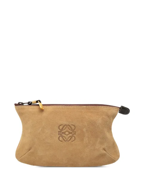 Loewe Pre-Owned 2010-2025 Suede Anagram clutch bag