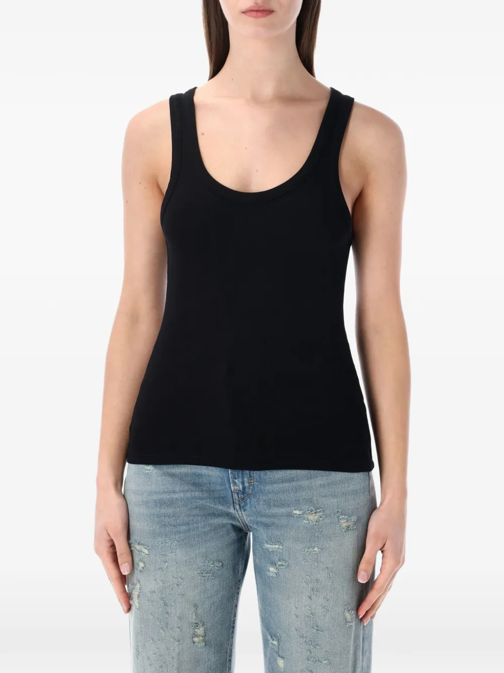 colorful standard ribbed tank top - Nero
