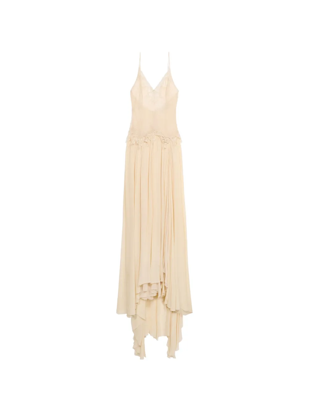 Blumarine lace-trimmed georgette dress - Nude