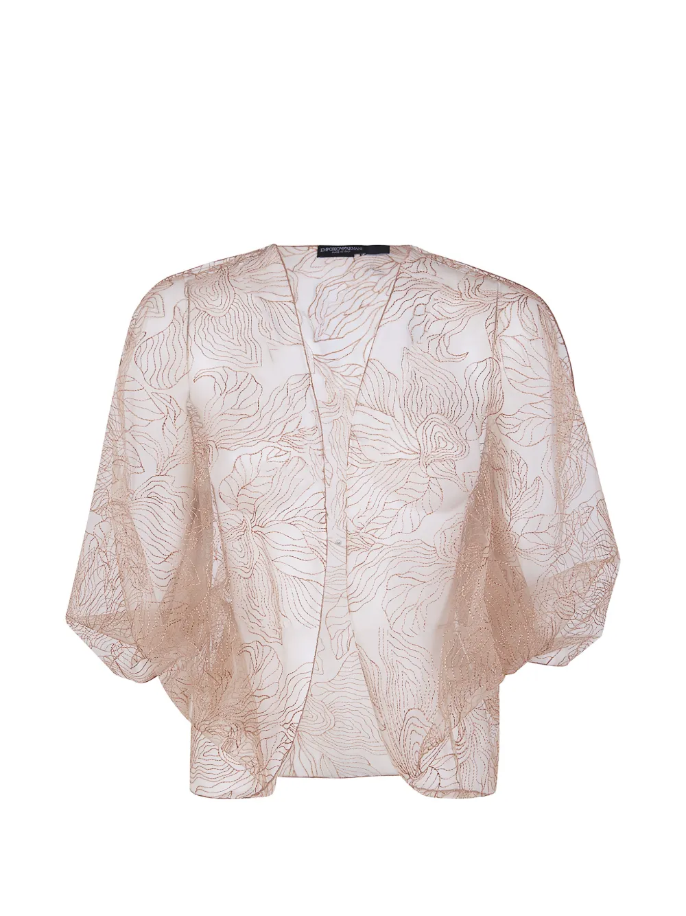 Emporio Armani embroidered cape - Nude