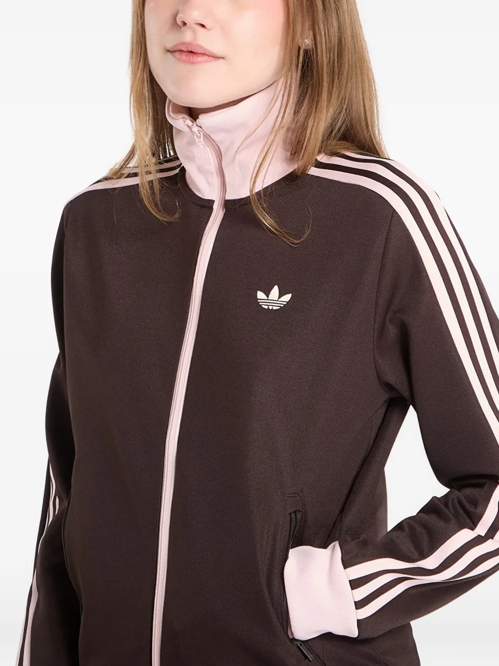 adidas Trainingsjack met gestreept detail Bruin