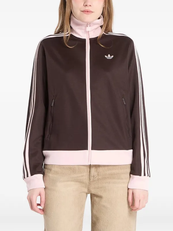 Adidas ストライプディテール トラックジャケット | ブラウン