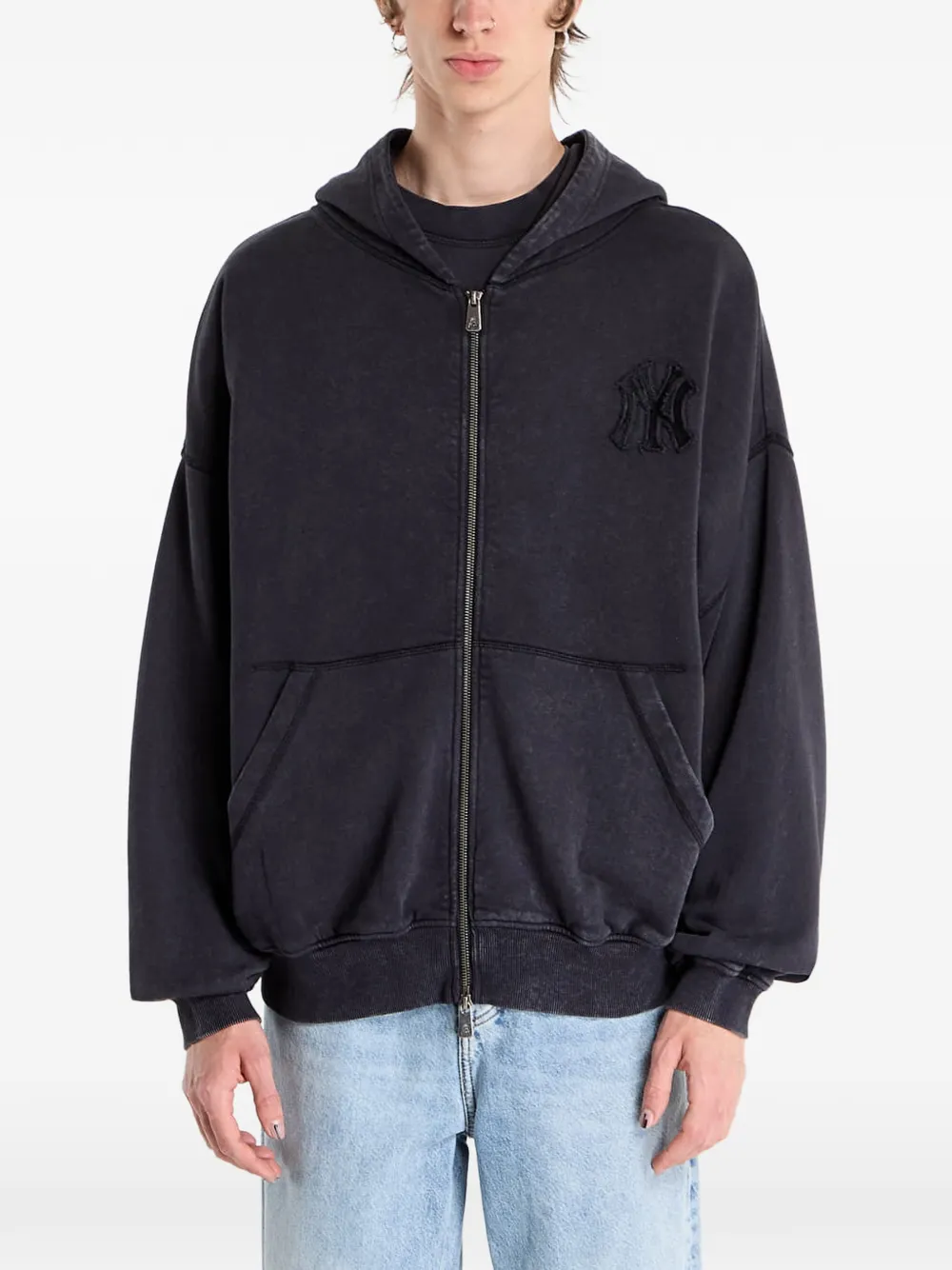 NEW ERA CAP zipper hoodie - Nero