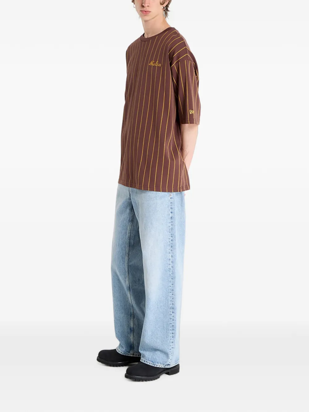 NEW ERA CAP T-shirt met geborduurd logo Bruin