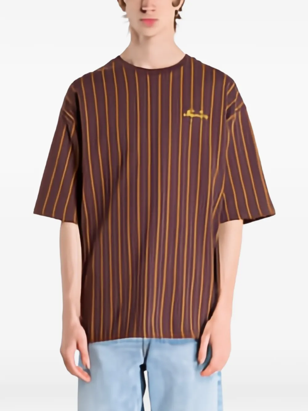 NEW ERA CAP T-shirt met geborduurd logo Bruin