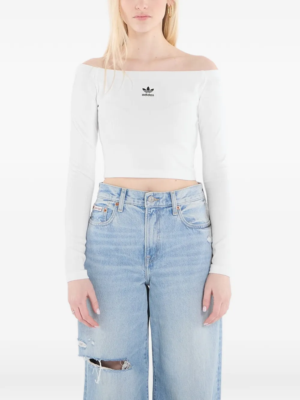 adidas Ess Rib Ls T-shirt - Weiß