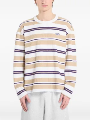 Wales Bonner Crown Striped long-sleeve T-shirt | Neutrals 