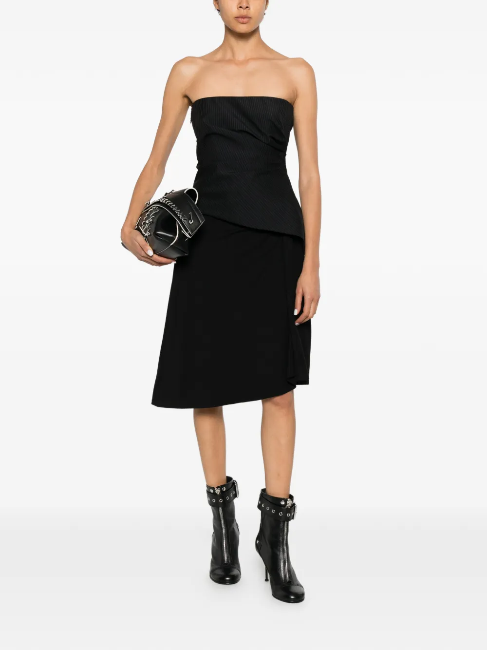 Alexander McQueen Asymmetrische top met streep Blauw