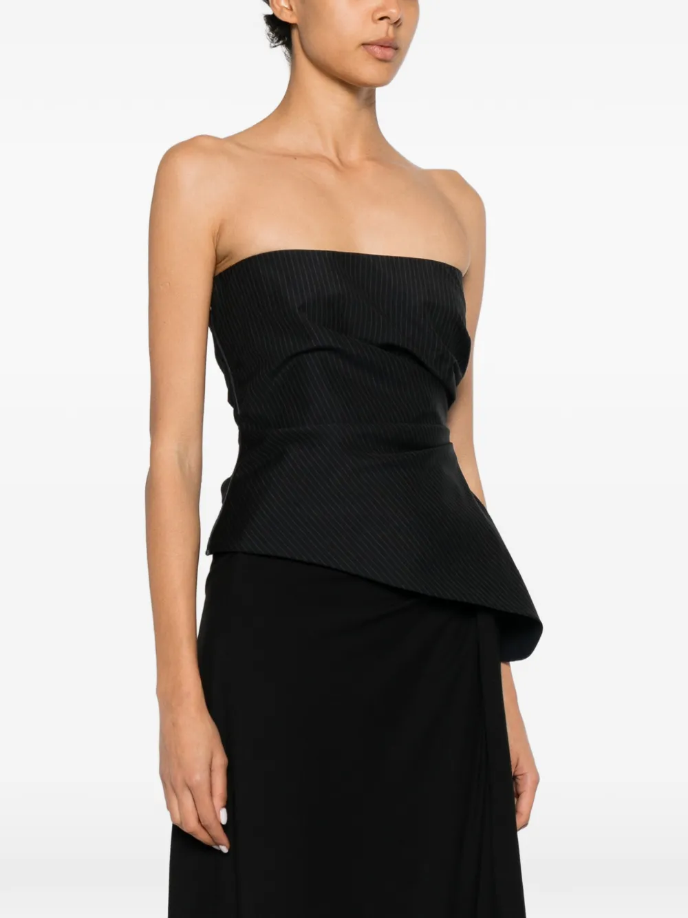 Alexander McQueen Asymmetrische top met streep Blauw