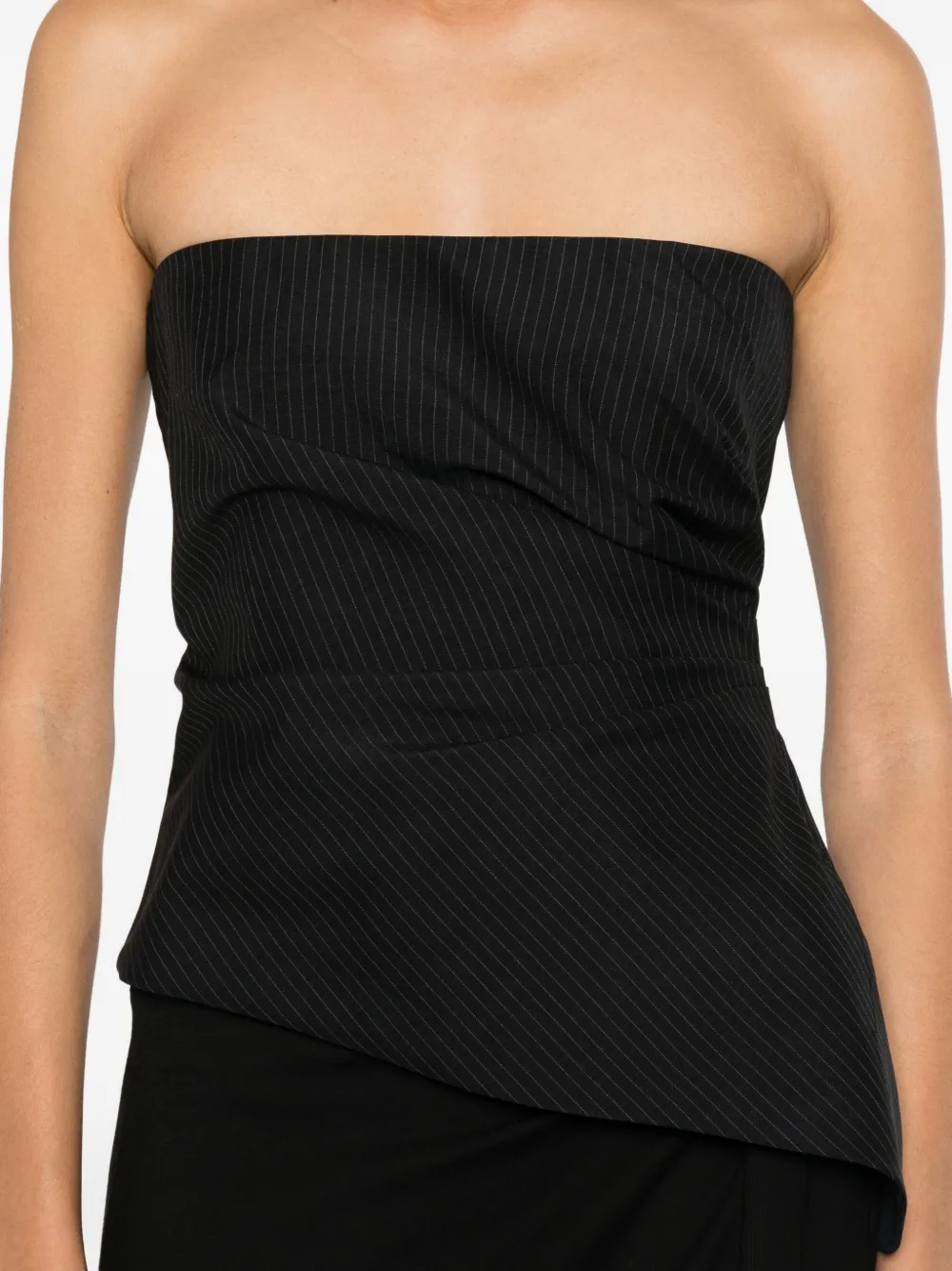 Alexander McQueen Asymmetrische top met streep Blauw