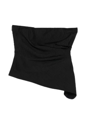 Alexander McQueen Deconstructed Asymmetric Crop Top | Black | FARFETCH