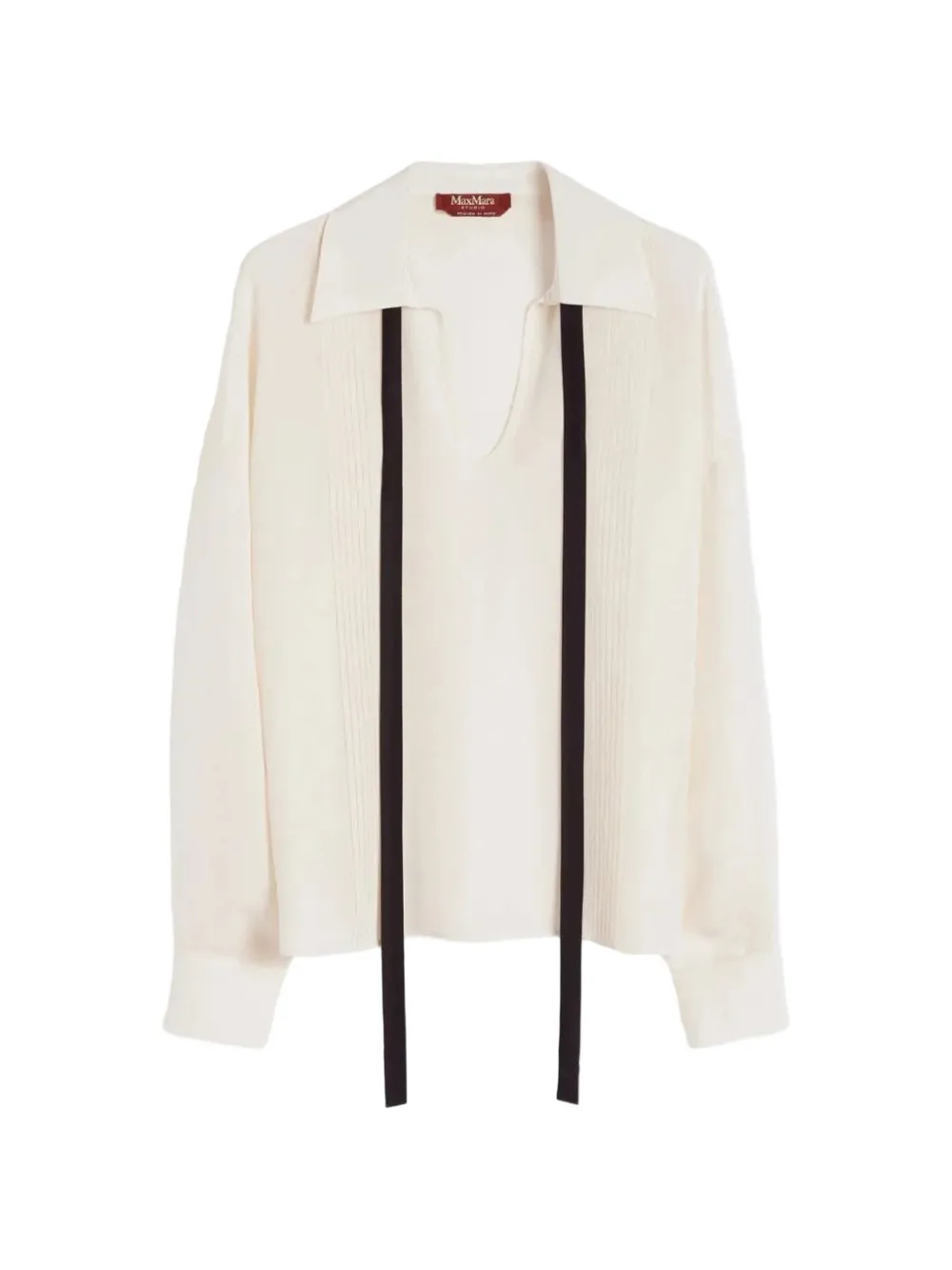 Max Mara Colono bow-collar shirt - Toni neutri