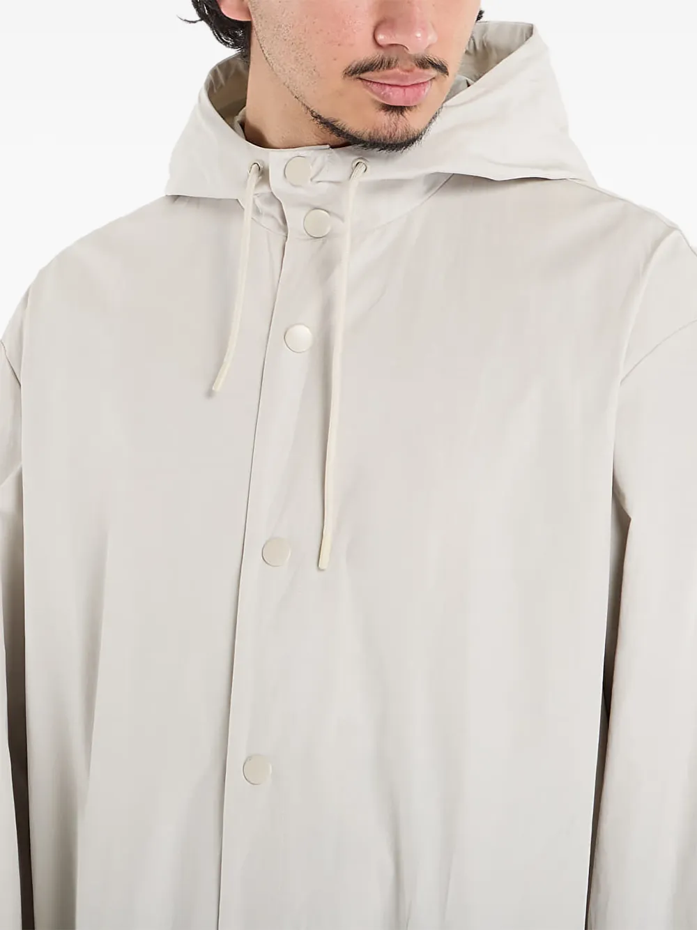 A.P.C. Kim parka met enkele rij knopen en capuchon Beige