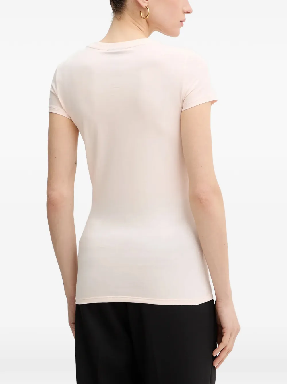 Armani Exchange T-shirt met geborduurd logo Roze
