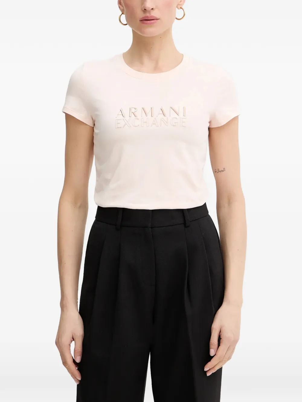 Armani Exchange T-shirt con logo - Rosa