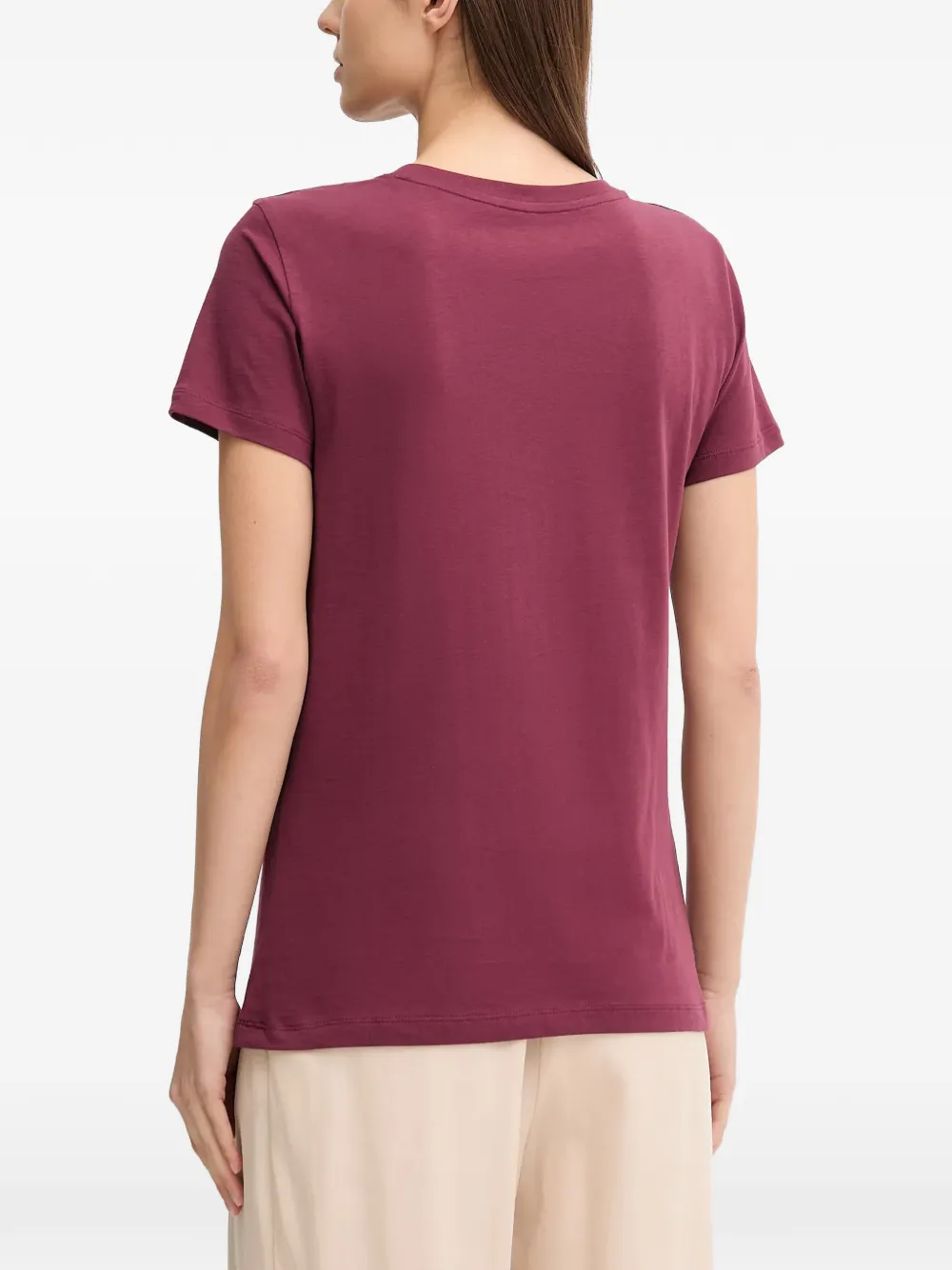 Armani Exchange T-shirt met logo van stras Rood
