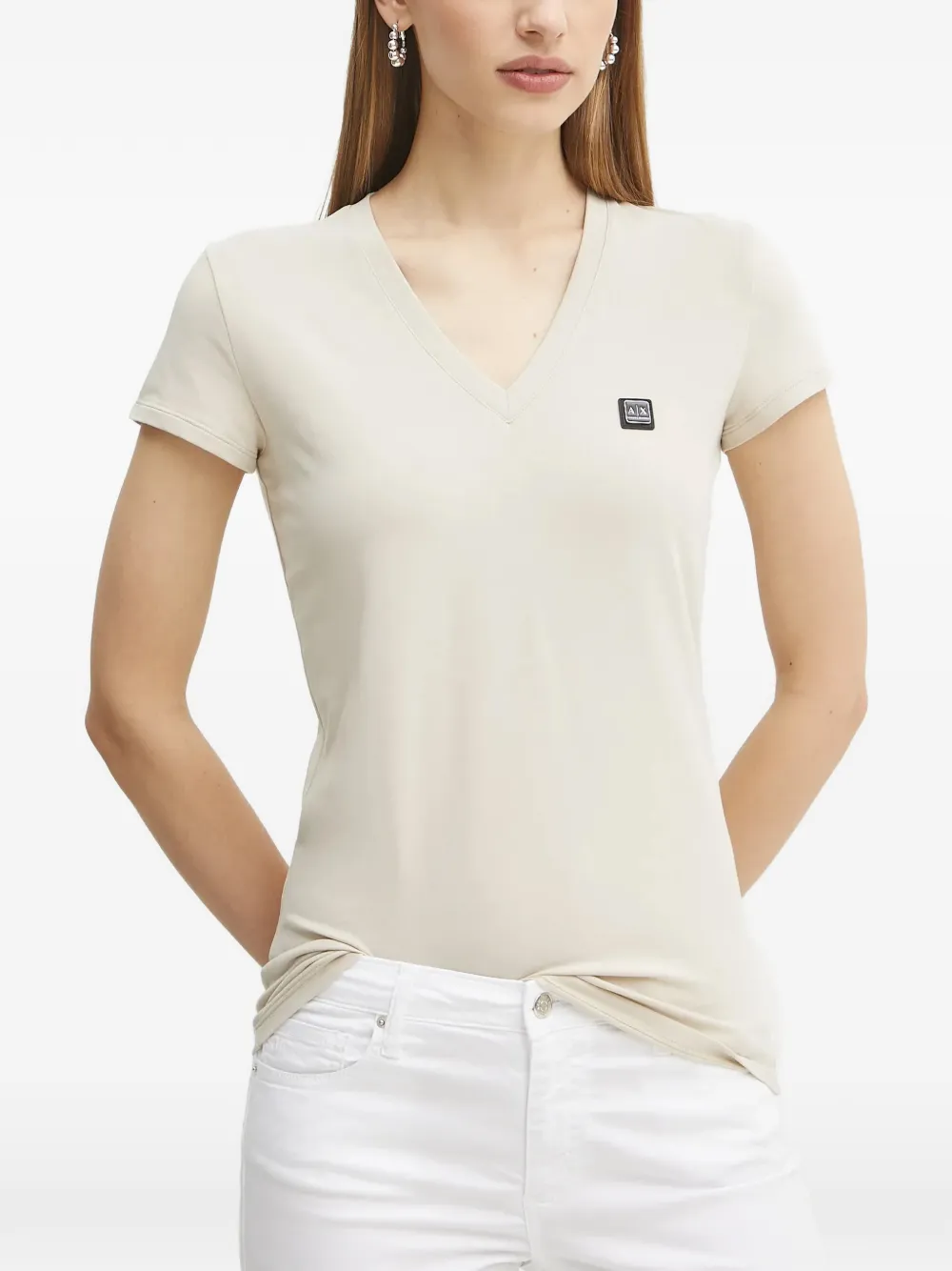 Armani Exchange T-shirt con applicazione - Toni neutri