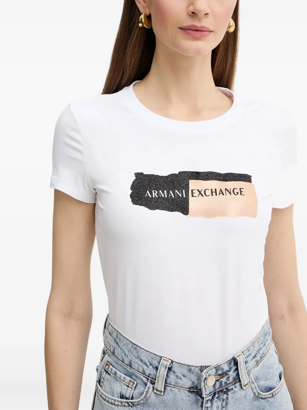 Armani Exchange T-shirt met logoprint Wit