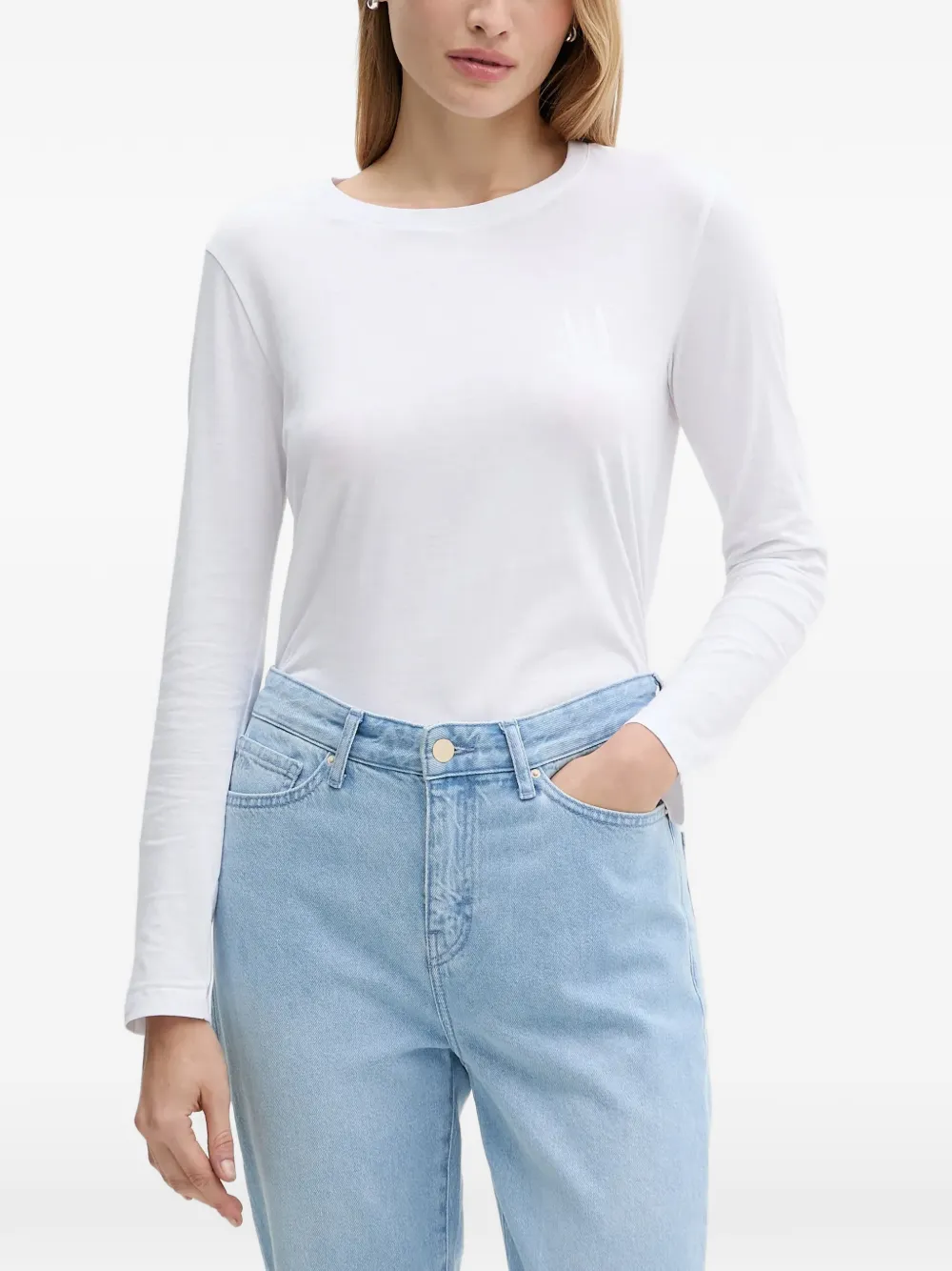 Armani Exchange Top a maniche lunghe - Bianco