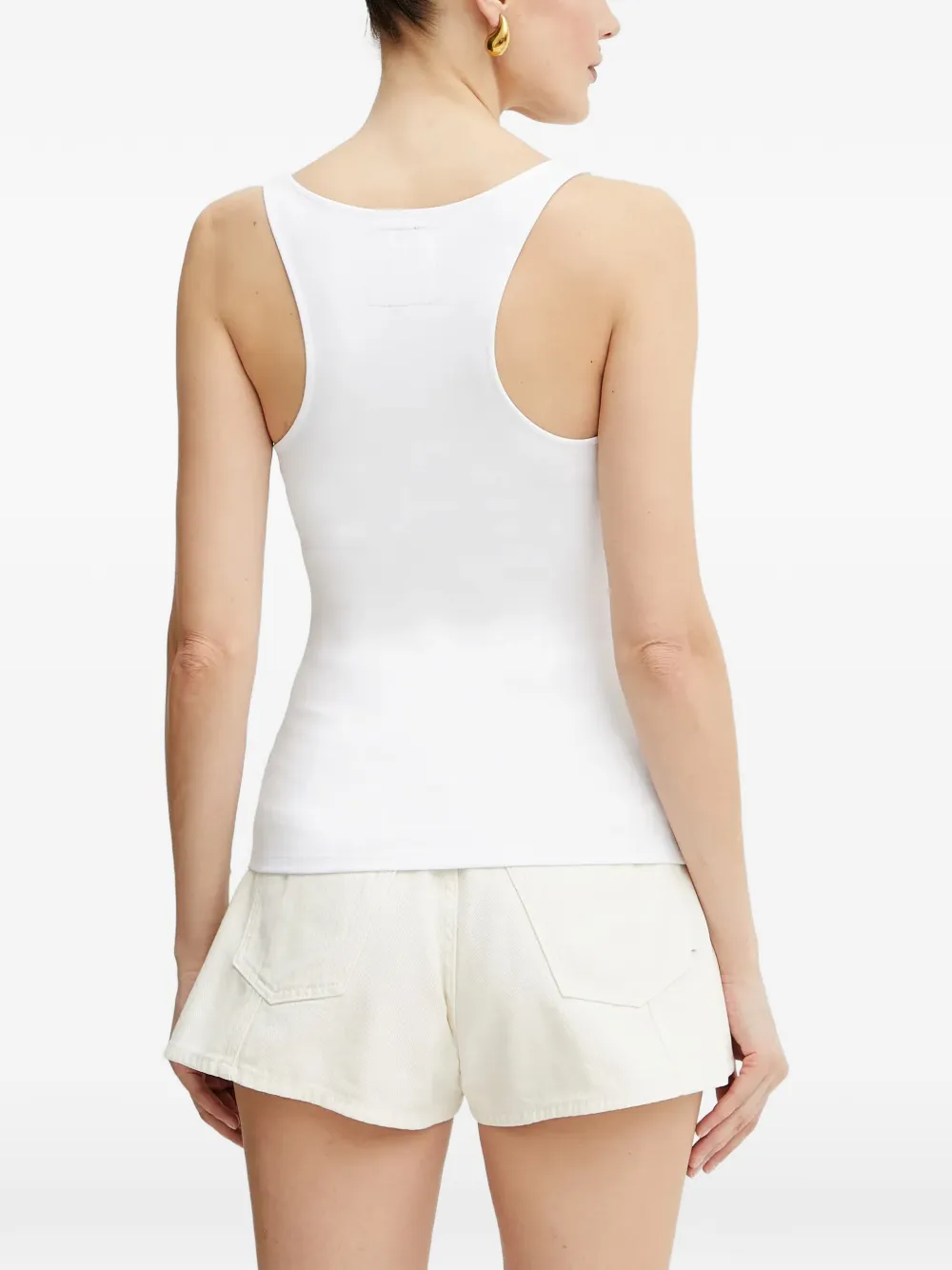Armani Exchange Tanktop met diepe ronde hals Wit