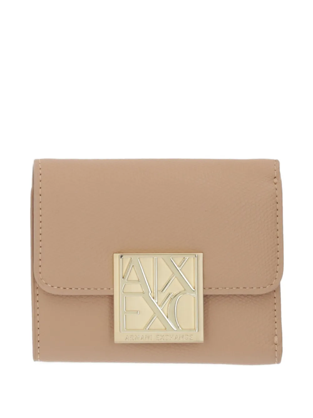 Armani Exchange Amy logo-plaque pebbled-effect wallet - Toni neutri