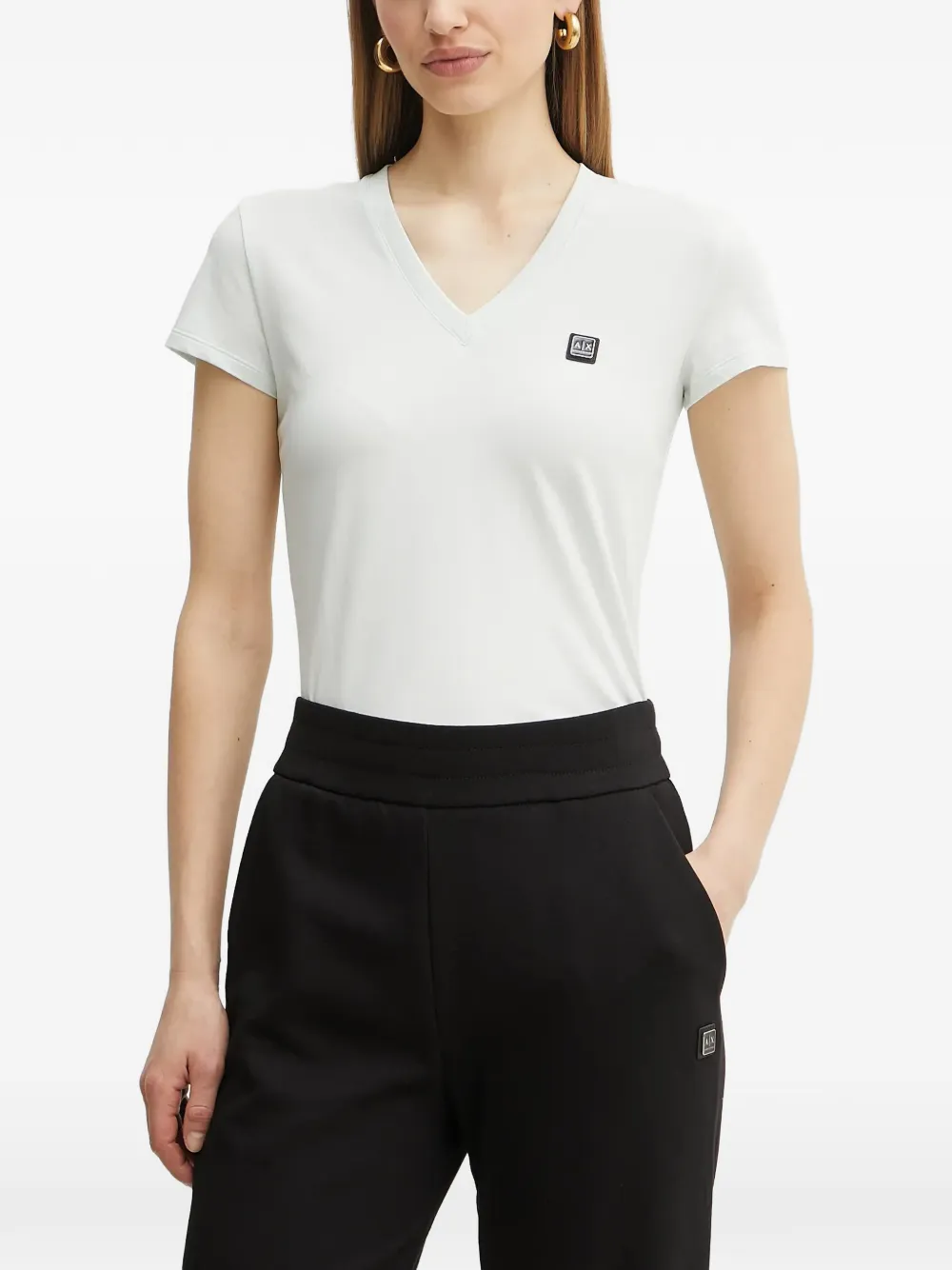 Armani Exchange T-shirt con scollo a V - Bianco