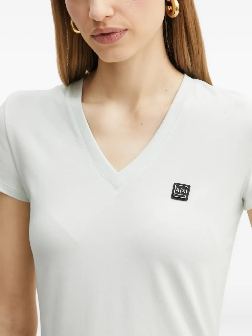 Armani Exchange T-shirt met V-hals Wit
