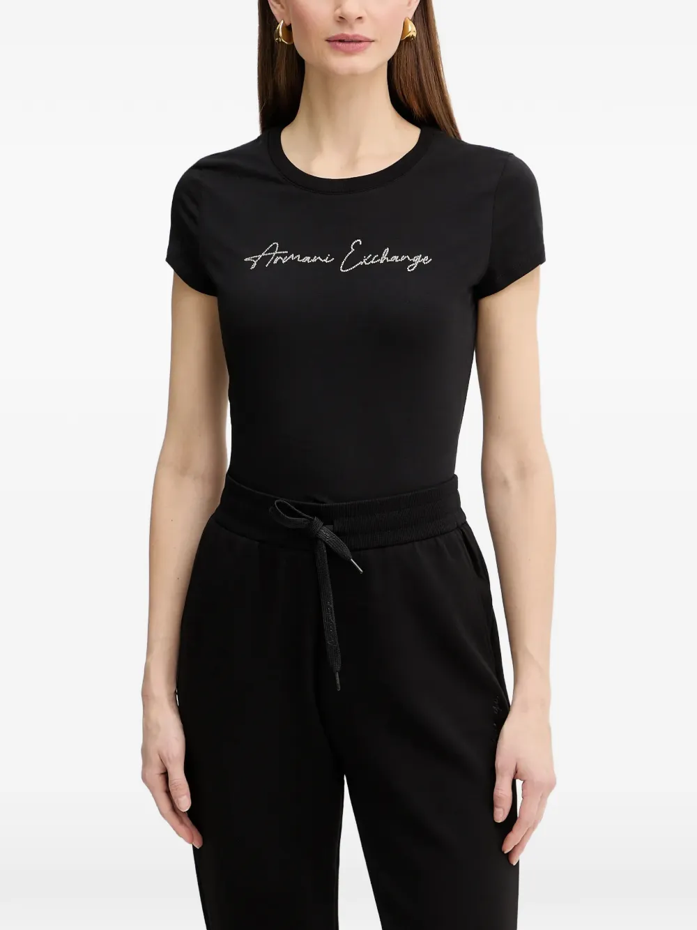 Armani Exchange T-shirt con logo - Nero