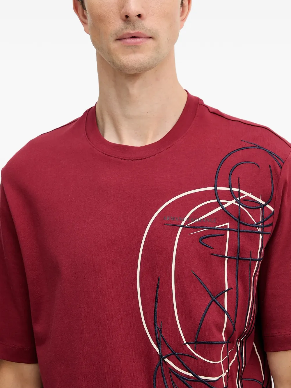 Armani Exchange graphic-print T-shirt Rood