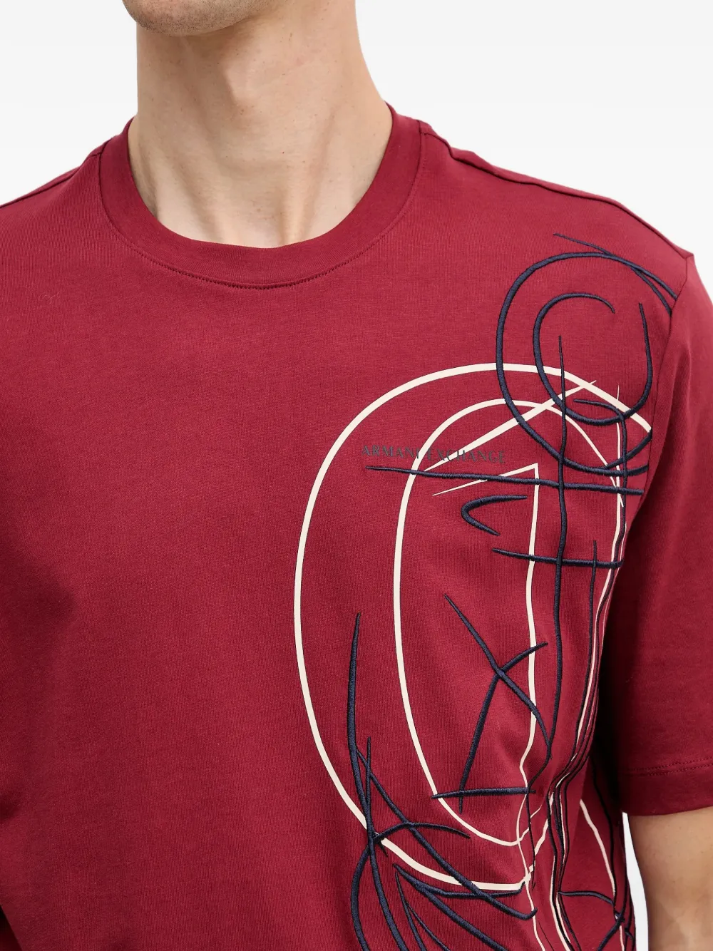 Armani Exchange graphic-print T-shirt Rood