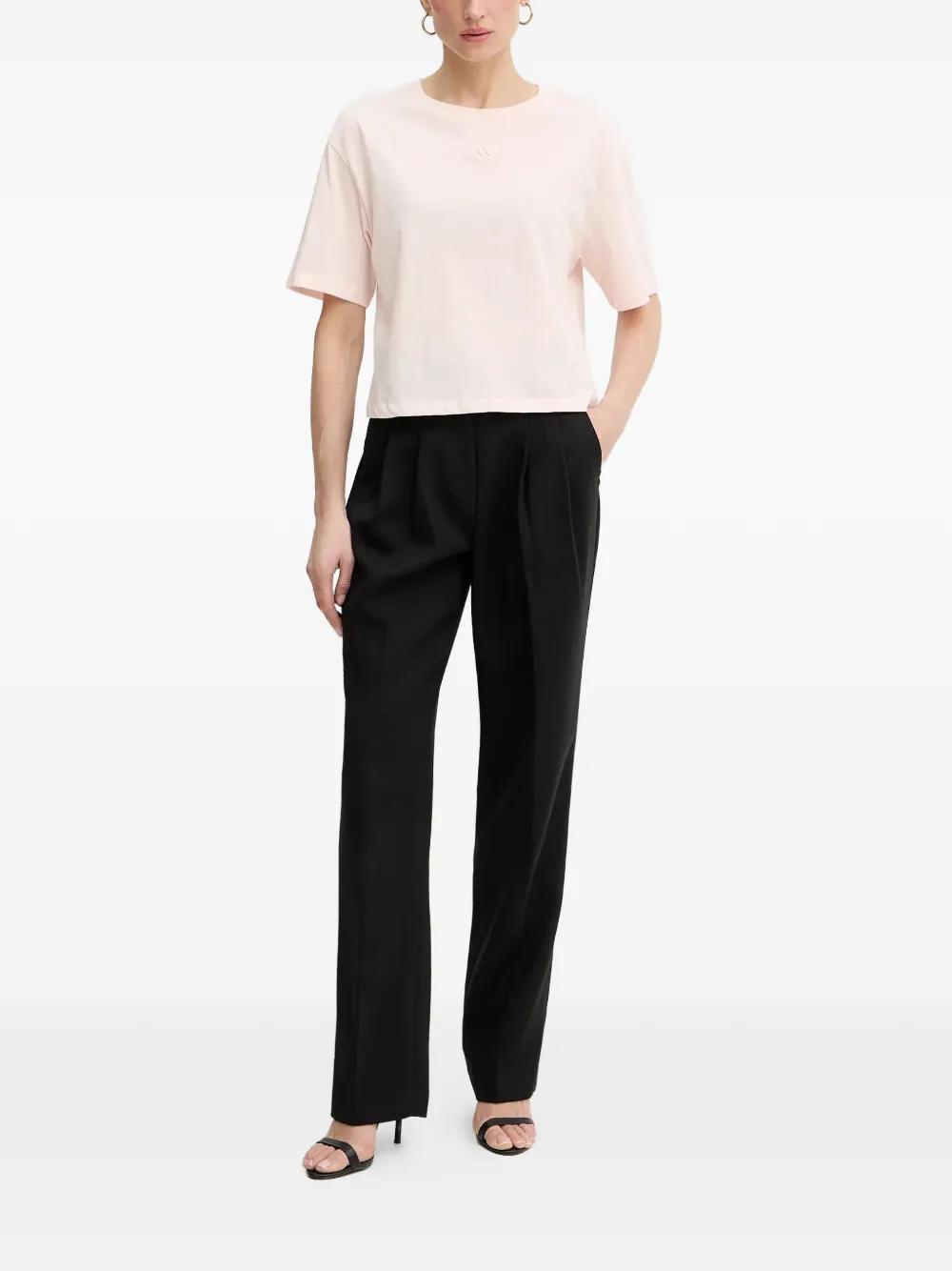 Armani Exchange T-shirt met geborduurd logo Roze