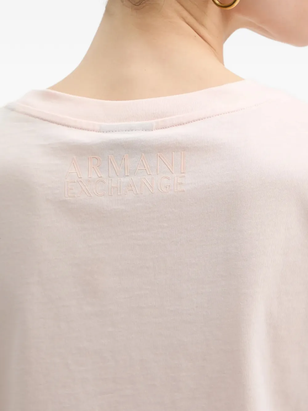 Armani Exchange T-shirt met geborduurd logo Roze