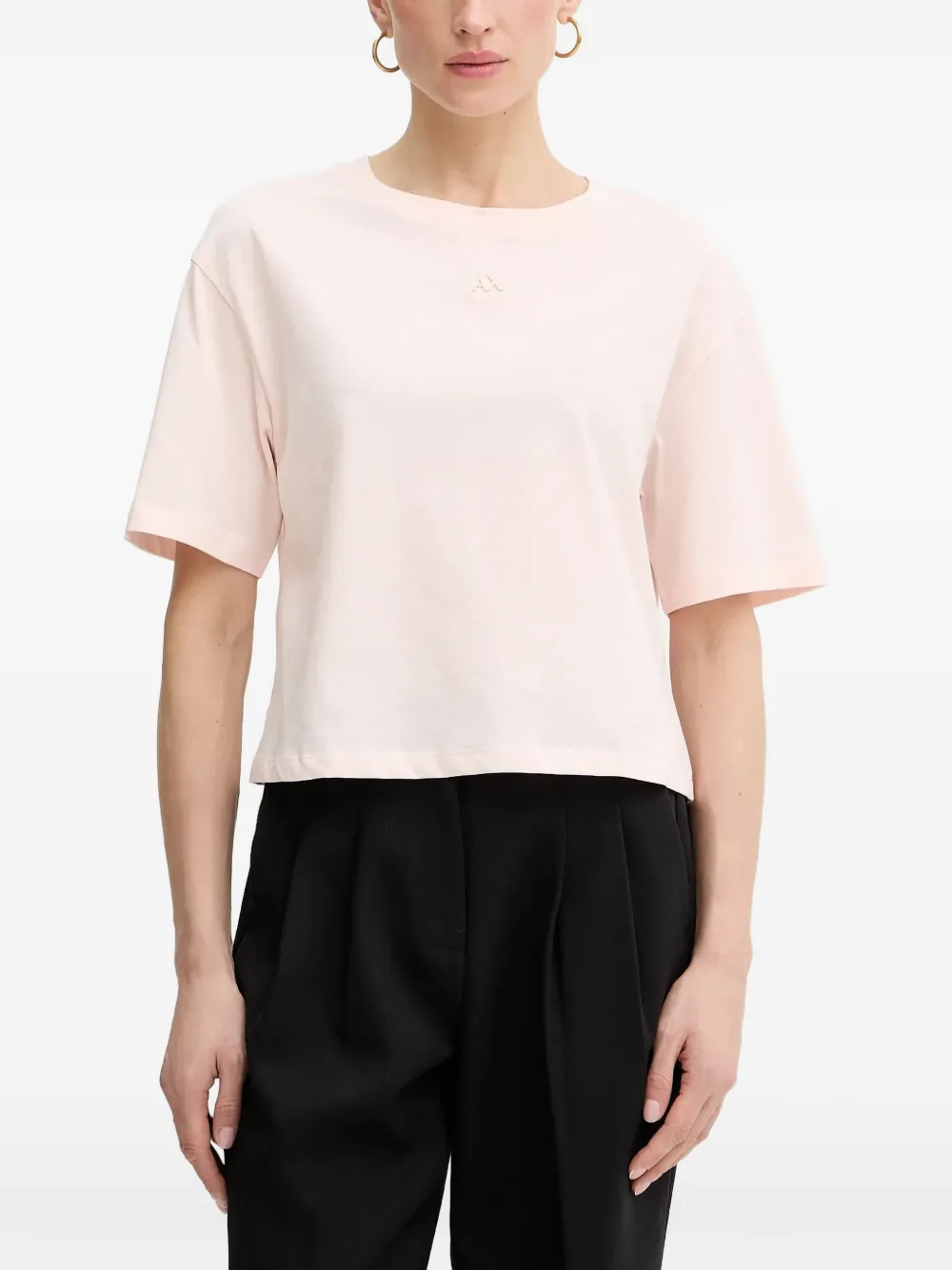 Armani Exchange logo-embroidered T-shirt - Rosa
